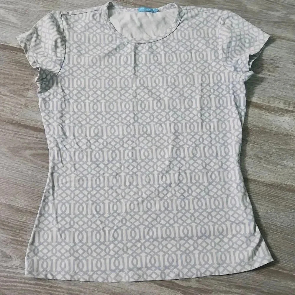 J. McLaughlin Geometric Print Tee Shirt